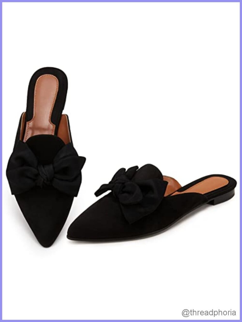 Mules for Women Slip On Pointed Toe Loafers Faux Suede Platform Foam Padding